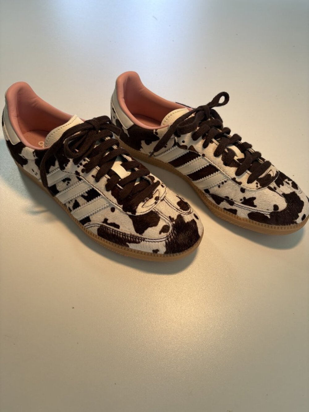 Adidas Originals Samba Pony Hair Cow Print Sneakers Womens 10